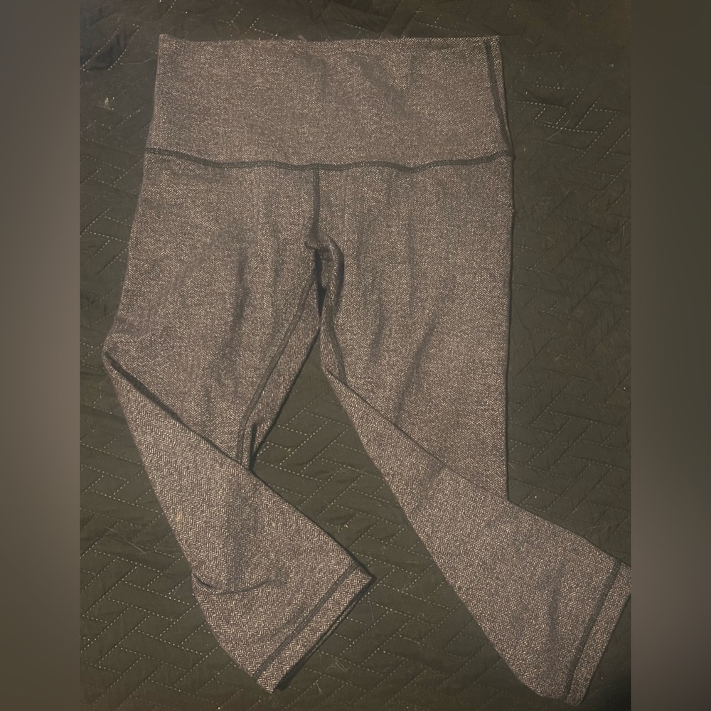 Lululemon Herringbone Crops Leggings Grey Size 10
